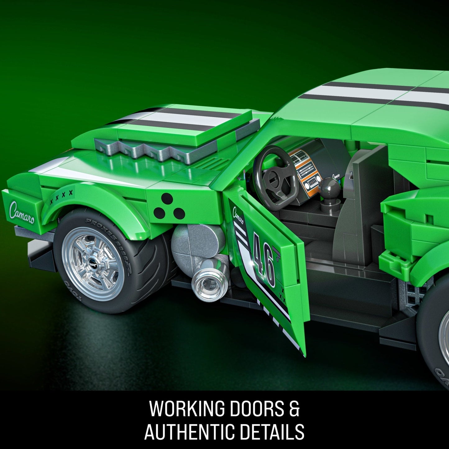 Mattel Brick Shop Hot Wheels Custom ’68 Camaro Building Toy Kit (289 Pieces), For Collectors