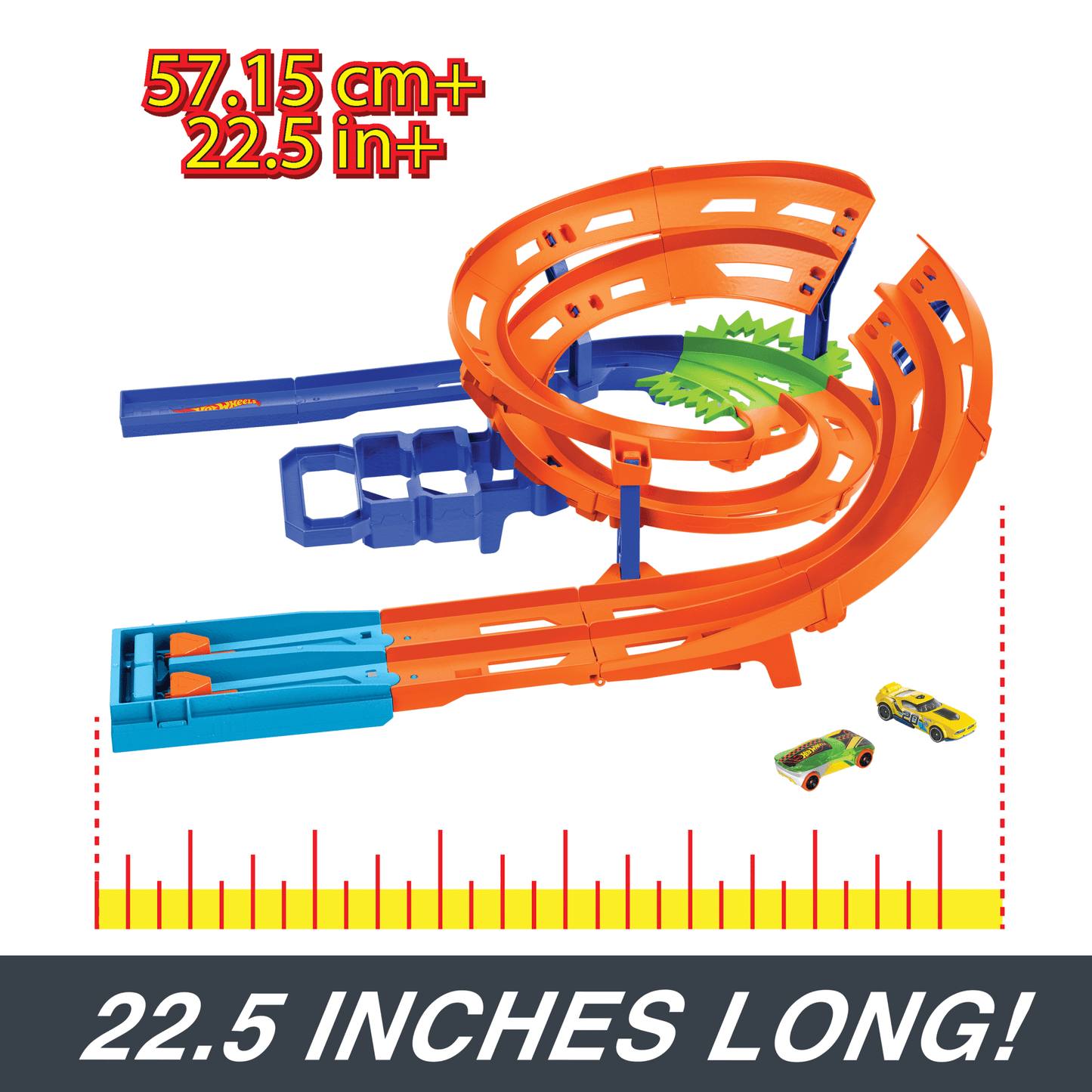 Hot Wheels Whip Around Raceway, 2 Toy Cars in 1:64 Scale, Storage