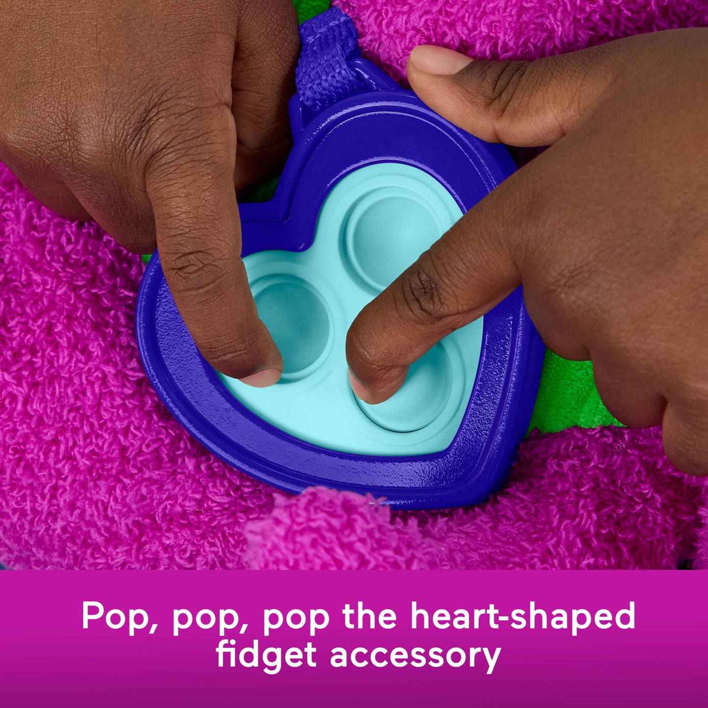Fisher-Price Barney's World Sensory Barney Plush Toy With Fidget Activity For Toddlers