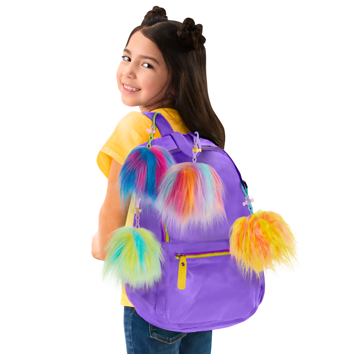 Dreamworks Trolls Fun Fair Surprise Pom Poms Keychains With Surprise Mini Doll, Series 3